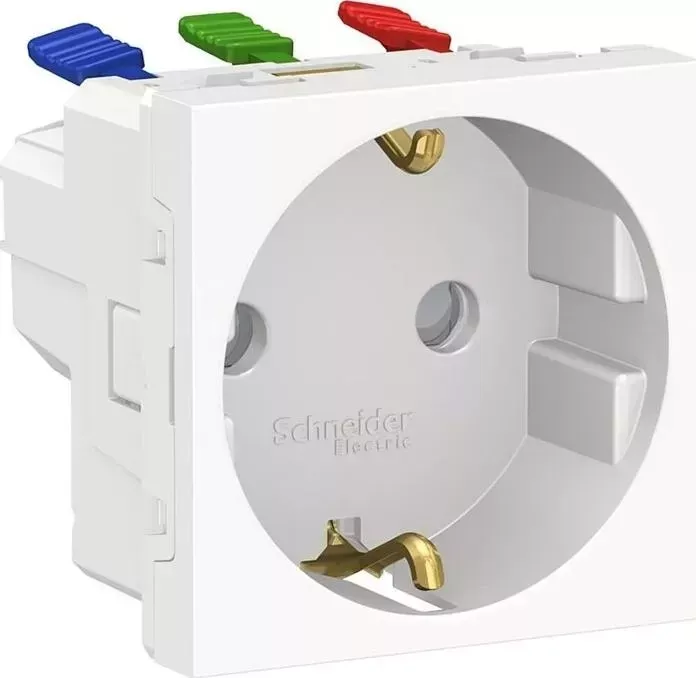 Розетка Schneider Electric Unica New Modular с/з со шторками 16A 250V NU305718