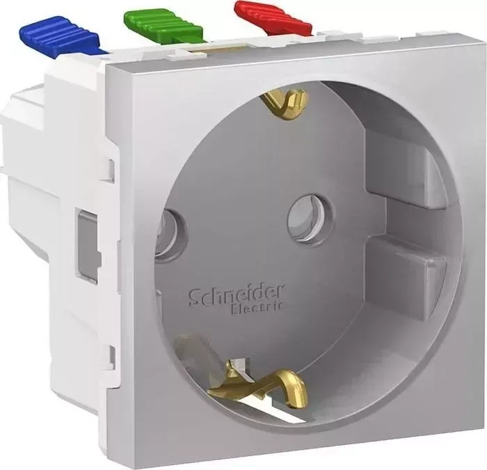 Розетка Schneider Electric Unica New Modular с/з со шторками 16A 250V NU305730