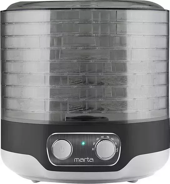 Сушилка для овощей и фруктов MARTA продуктов MFD-208PS темный обсидиан
