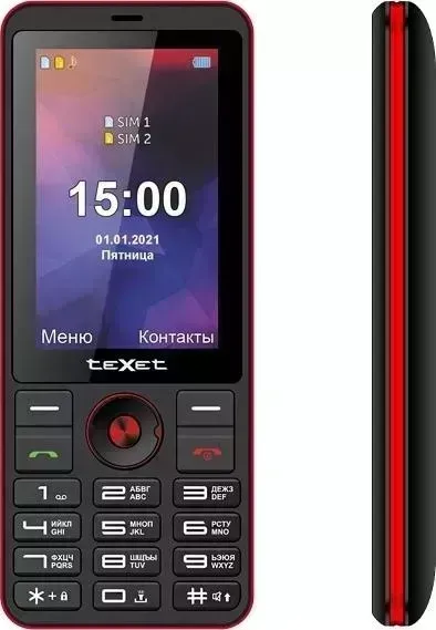 Смартфон TeXet teXet TM-321 черный-красный