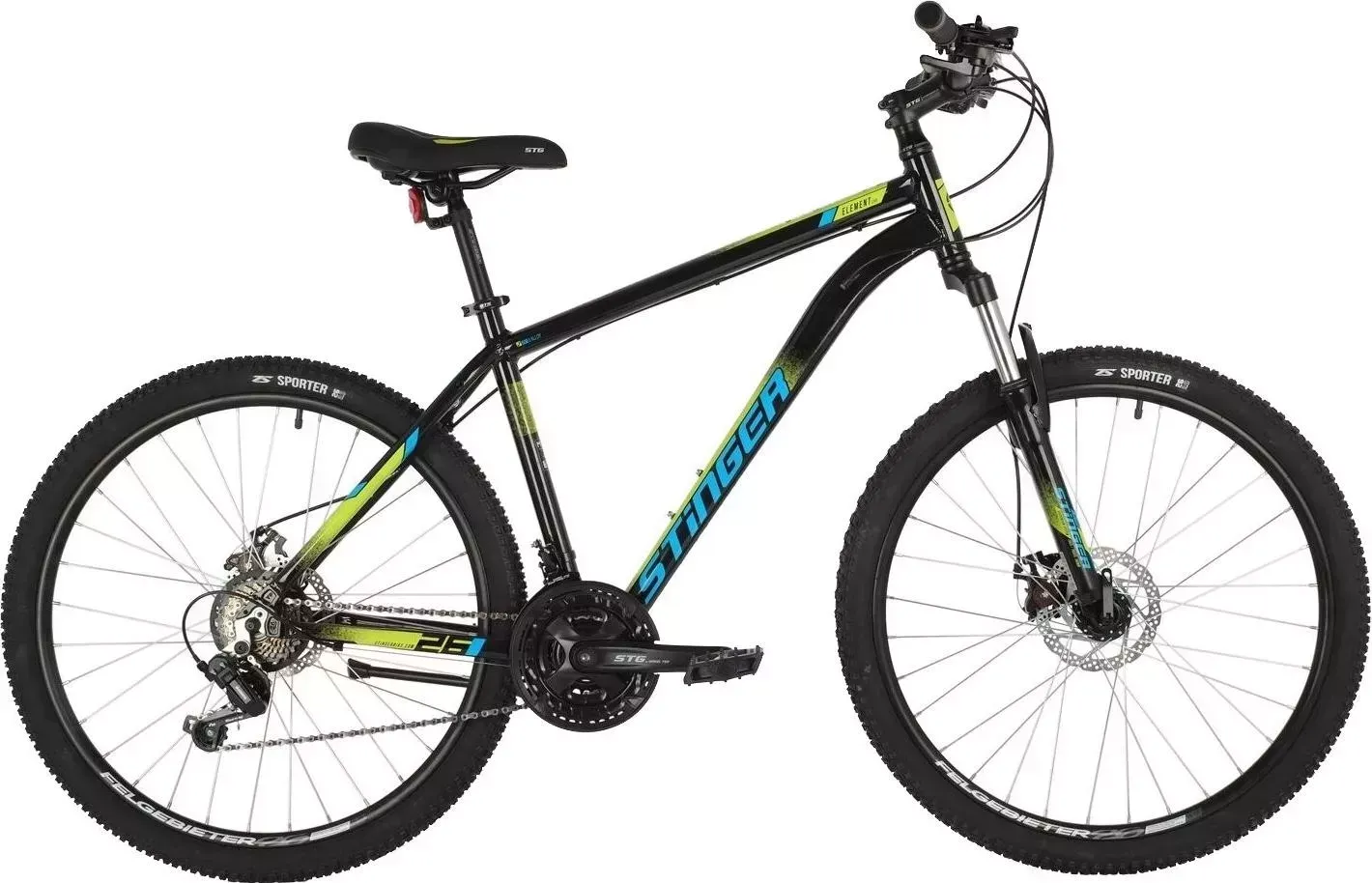 Велосипед STINGER 26 ELEMENT EVO рама 16, черный (26AHD.ELEMEVO.16BK1)