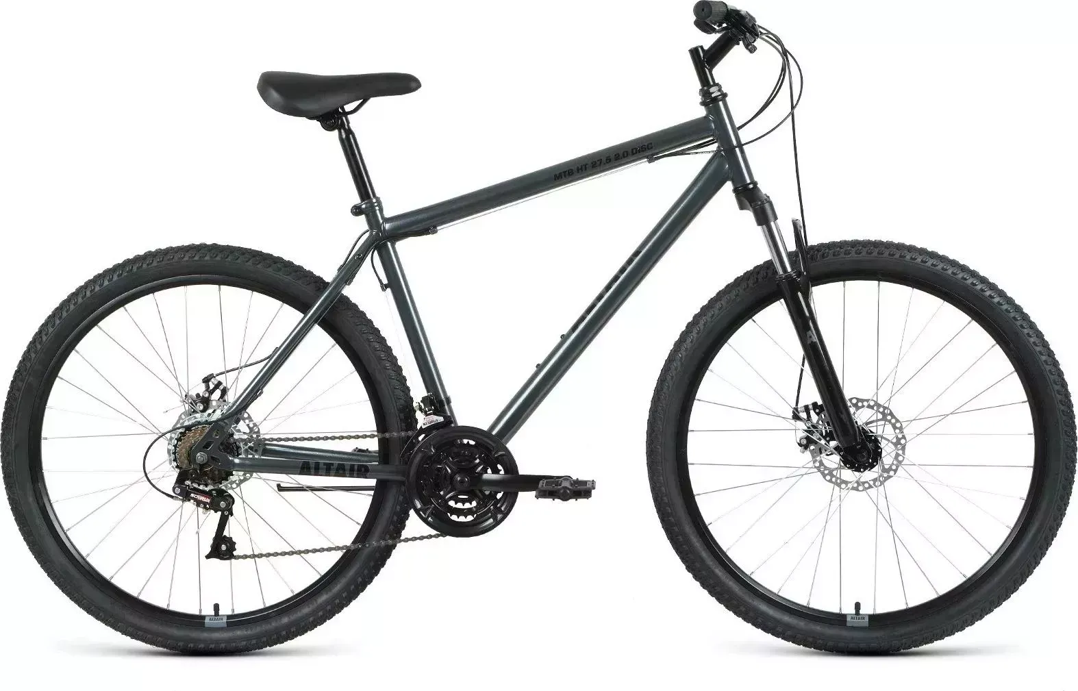 ALTAIR ALTAIR MTB HT 27,5 2.0 D (27,5" 21 ск. рост. 19") 2022, темно-серый/черный, RBK22AL27150