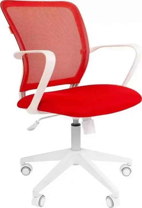 Кресло офисное CHAIRMAN 698 белый пластик TW-19/TW-69 красный