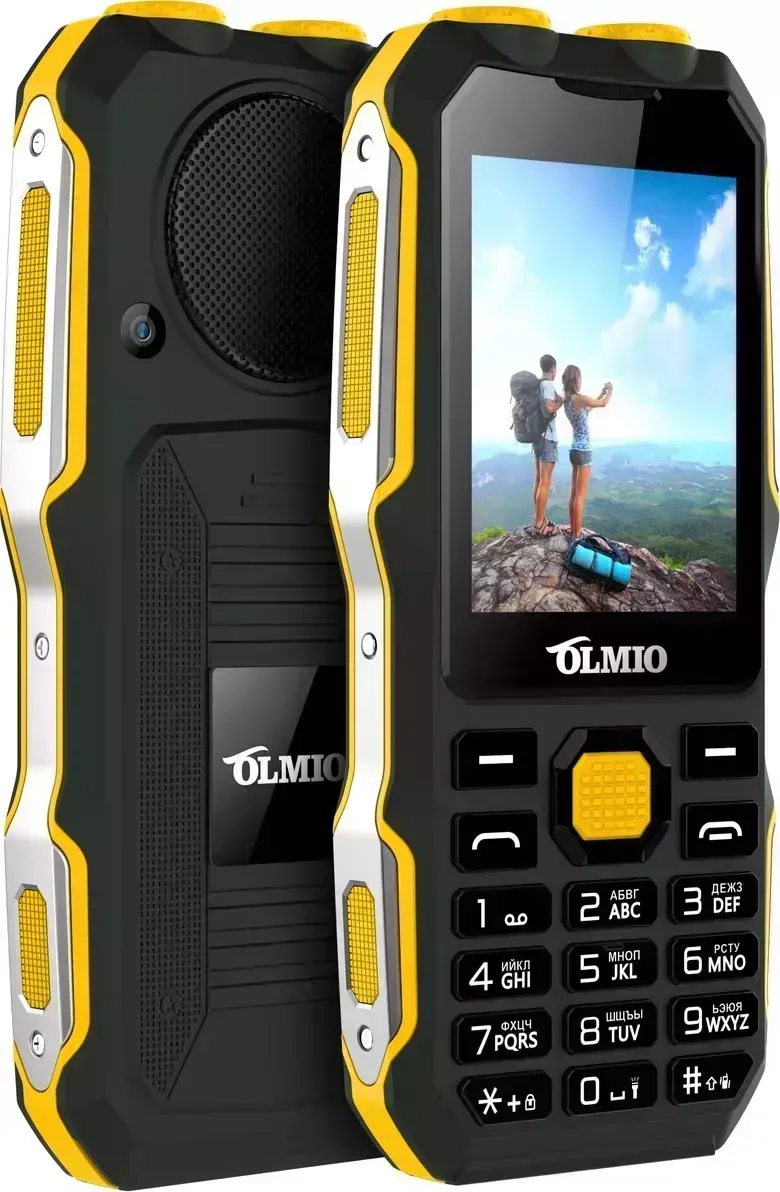 Мобильный телефон  Смартфон Olmio X02 черный-желтый