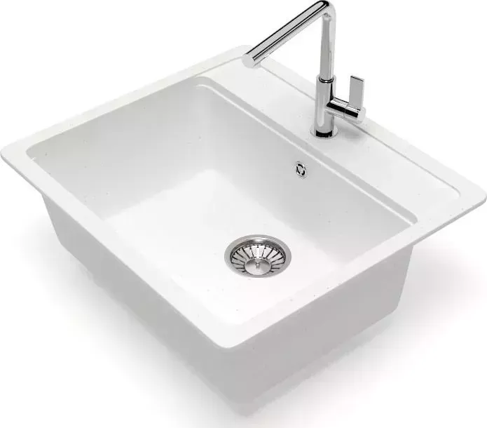 Мойка кухонная Glanz J-009-31 белая, матовая