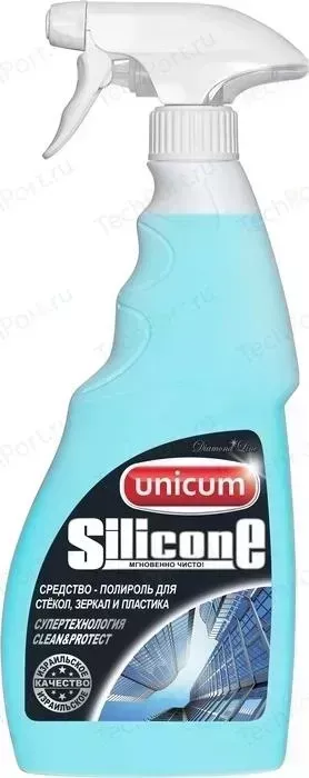 Чистящее средство UNICUM Силикон-спрей для мытья зеркал, стекла и пластика 500 мл