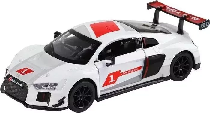 Машина Автопанорама AUDI R8, белый перламутр, масштаб 1:32, свет, звук, инерция - JB1251305