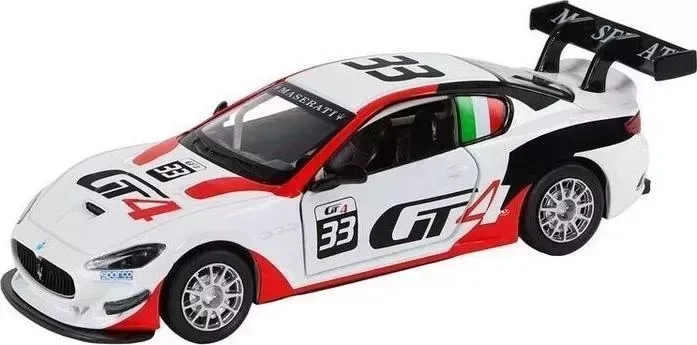 Машина Автопанорама Maserati Gran Turismo MC GT4, белый, масштаб 1:32, свет, звук, инерция - JB1251321