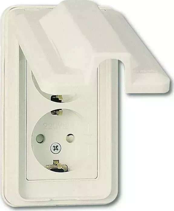 Розетка PANASONIC SHIN DONG-A 2-я з/к с крышкой. Бежевый (WRP 2212)