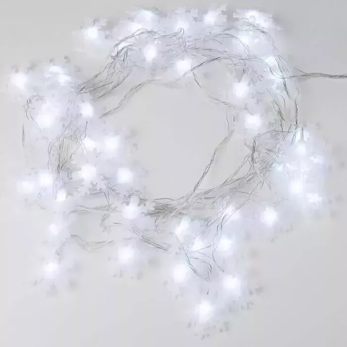 Гирлянда светодиодная UNIEL Снежинки-2 220V белый ULD-S0500-050/DTA White IP20 Snowflakes-2