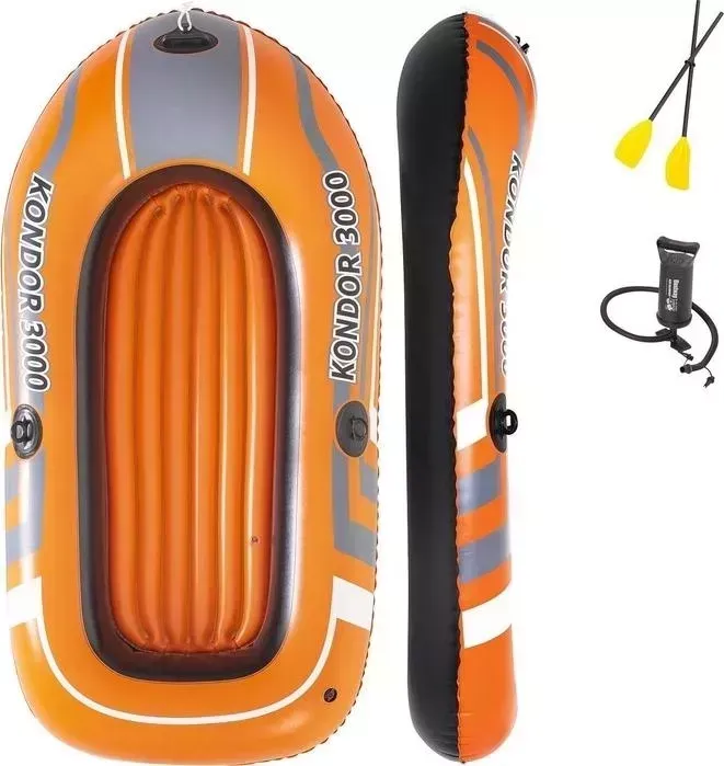 Надувная лодка BESTWAY 61102 BW Hydro-Force Raft Set 232х115 см с вёслами и насосом