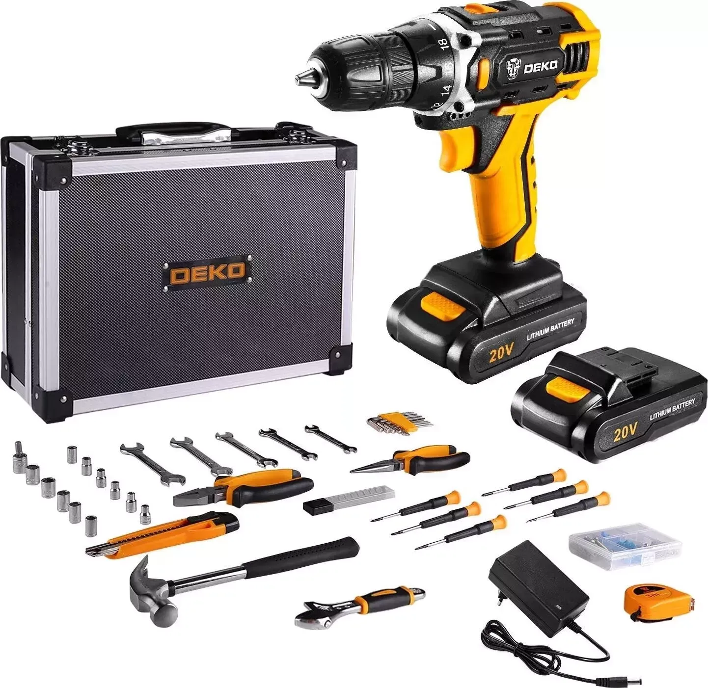 Дрель аккумуляторная  Deko DKCD20FU-Li Premium SET 131 (063-4137)