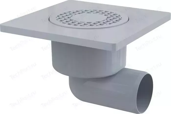 Душевой трап AlcaPlast 150х150/50 подводка боковая, гидрозатвор мокрый (APV3)