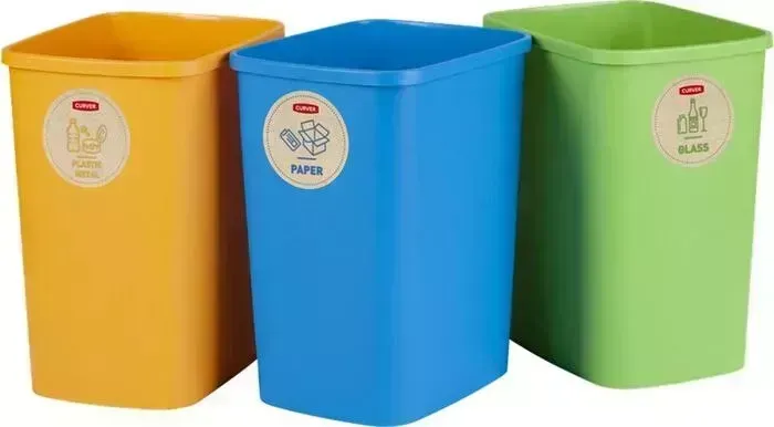 Контейнер CURVER для мусора DECO FLIPBIN 10L NO LID-MIXED (3шт в упаковке) (249841)
