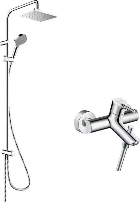 Смеситель для ванны Hansgrohe Talis S с душевым гарнитуром, хром (72400000, 26282000)
