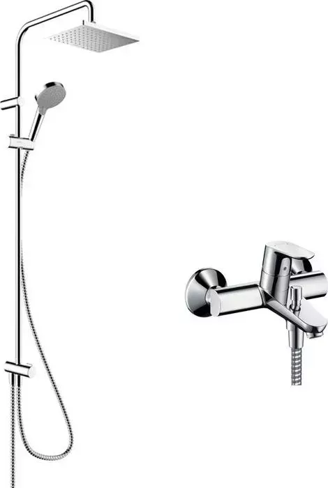 Смеситель для ванны Hansgrohe Focus с душевым гарнитуром, хром (31940000, 26282000)