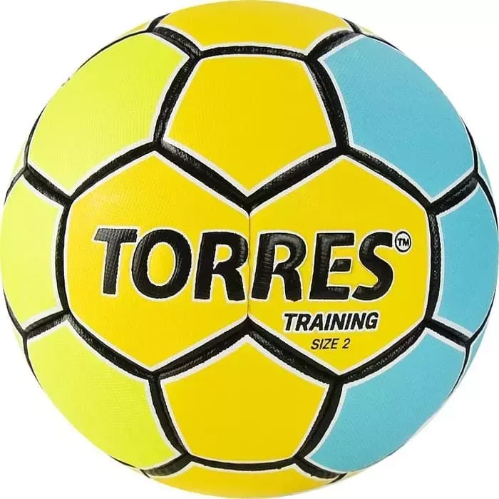 Мяч гандбольный TORRES Training арт. H32152, р.2, желто-голубой