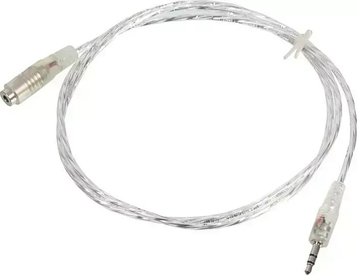 Кабель BURO -удлинитель аудио Jack 3.5 (m)/Jack 3.5 (f) 1м. прозрачный (CAB025-1M)