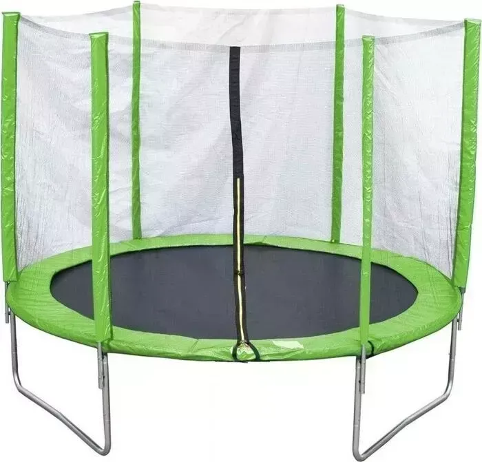 Батут Trampoline Капризун 306 см с лестницей и внешней сеткой зеленый