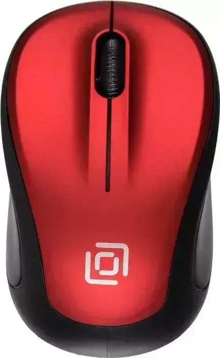 Мышь проводная OKLICK 665MW wireless черный/красный