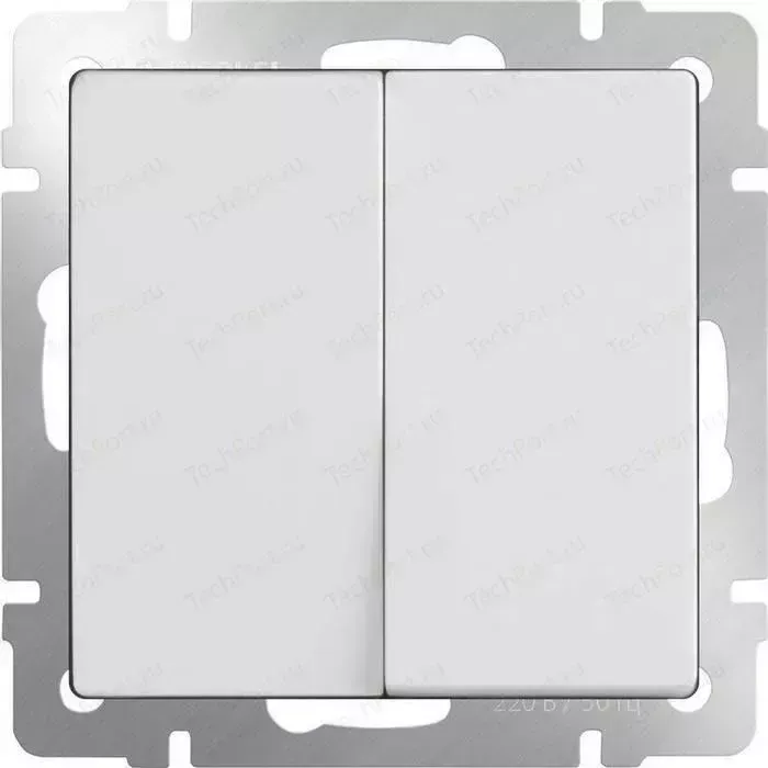 Выключатель двухклавишный Werkel белый WL01-SW-2G