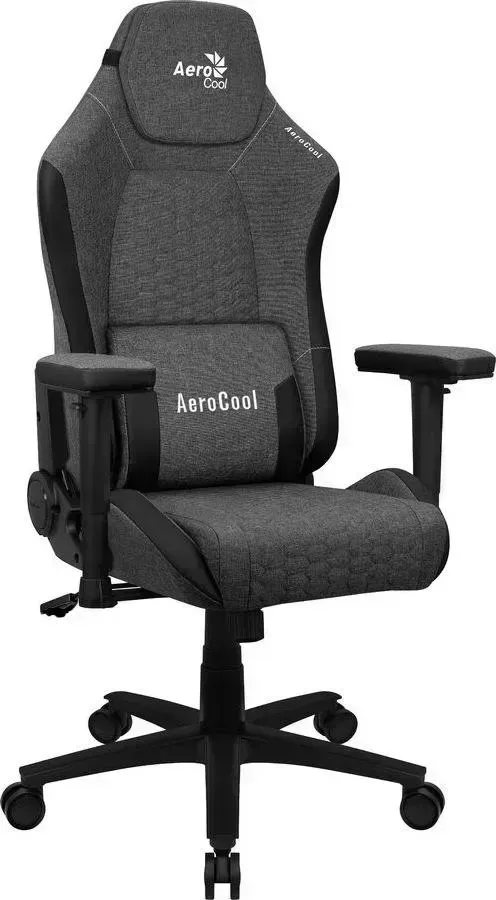 Кресло офисное AEROCOOL CROWN Ash Black ткань, темно-серый/черный