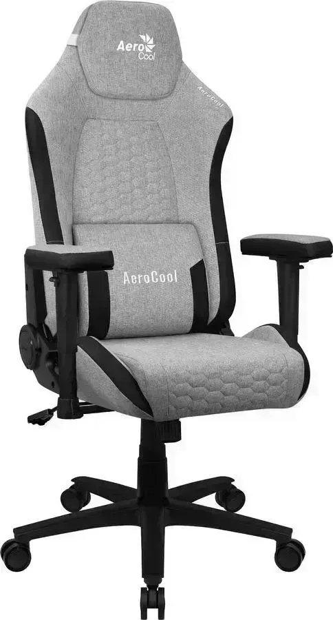 Кресло офисное AEROCOOL CROWN Ash Grey ткань, серый/черный