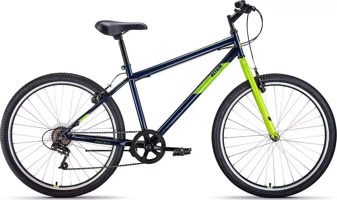 Велосипед  Altair MTB HT 26 1.0 темно-синий/зеленый (RBK22AL26105)