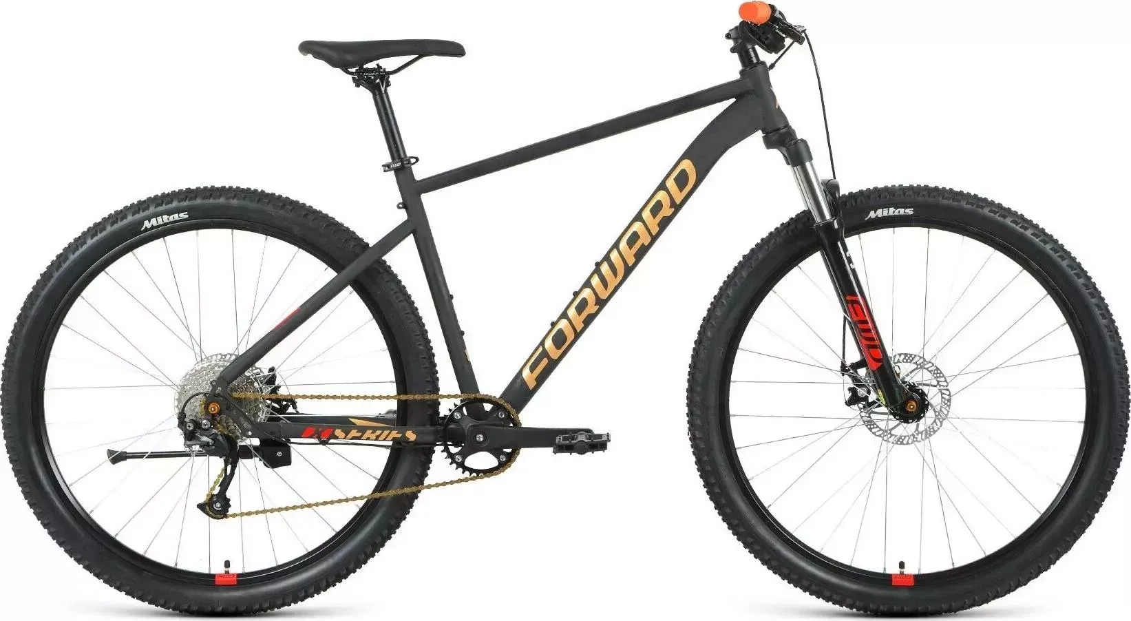 Велосипед FORWARD SPORTING 29 XX D черный матовый/золотой (RBK22FW29986)