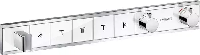 Термостат для ванны Hansgrohe RainSelect с механизмом, белый/хром (15358400, 15313180)