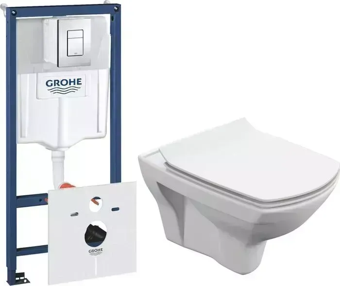 Унитаз подвесной CERSANIT Комплект а Carina XL Clean On DPL EO slim с инсталляцией и сиденьем микролифт (S-MZ-CARINA-XL-COn-S-DL-w, 38775001)