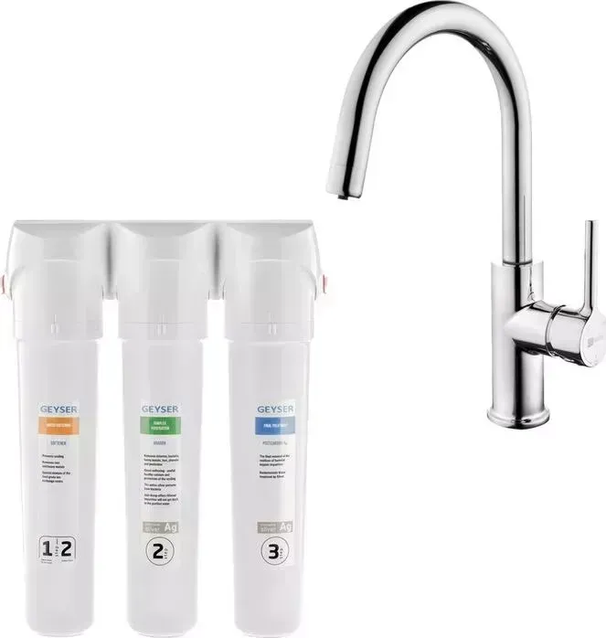 Смеситель для кухни LEMARK Comfort с фильтром Гейзер Смарт, хром (LM3073C, 16028)