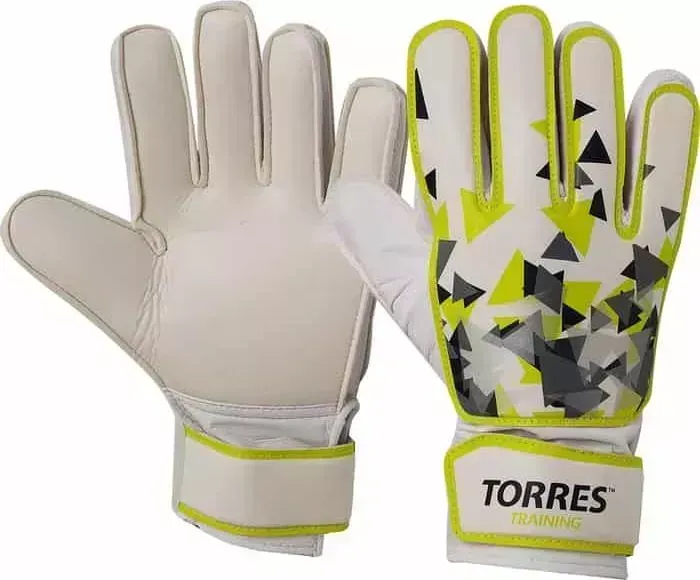 Перчатки вратарские TORRES Training, р. 8, 2 мм бело-зелено-серый,