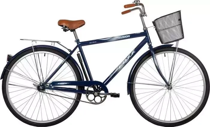 Велосипед FOXX 28" FUSION 20" синий + передняя корзина