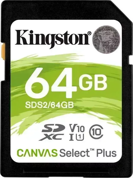 Флеш карта KINGSTON SDXC 64Gb Class10 SDS2/64GB Canvas Select Plus w/o adapter (SDS2/64GB)