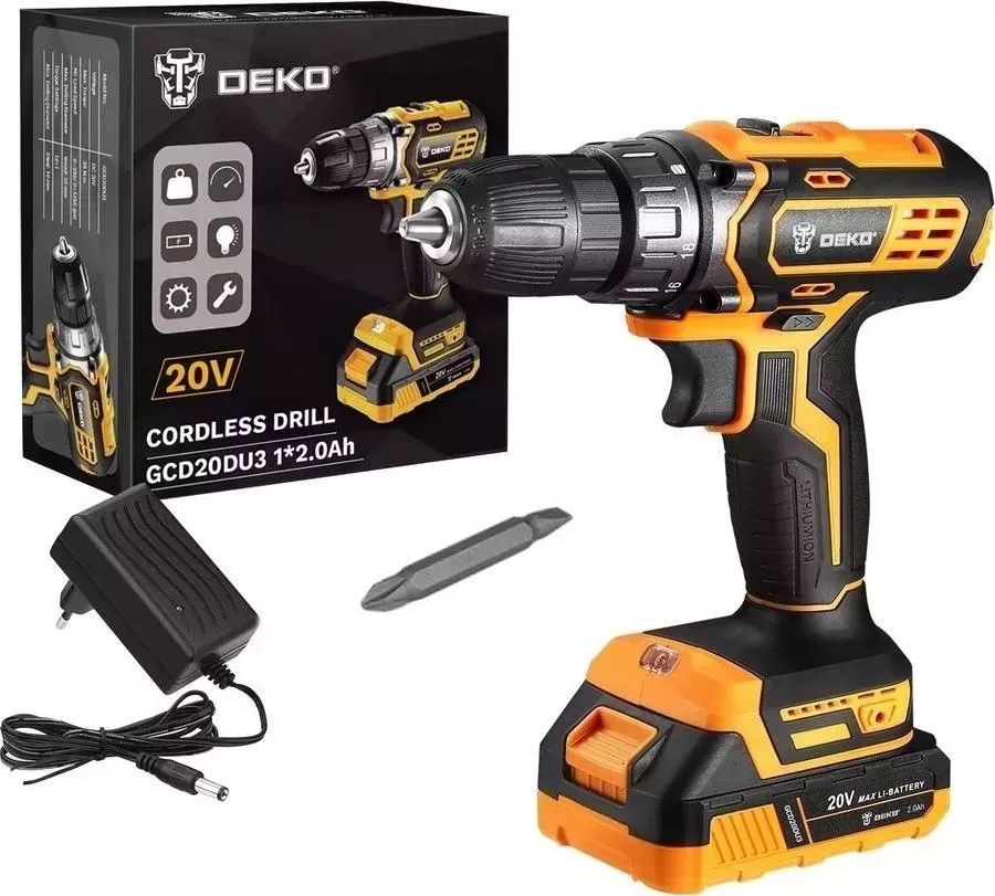 Шуруповерт Deko GCD20DU3 case (063-4145)