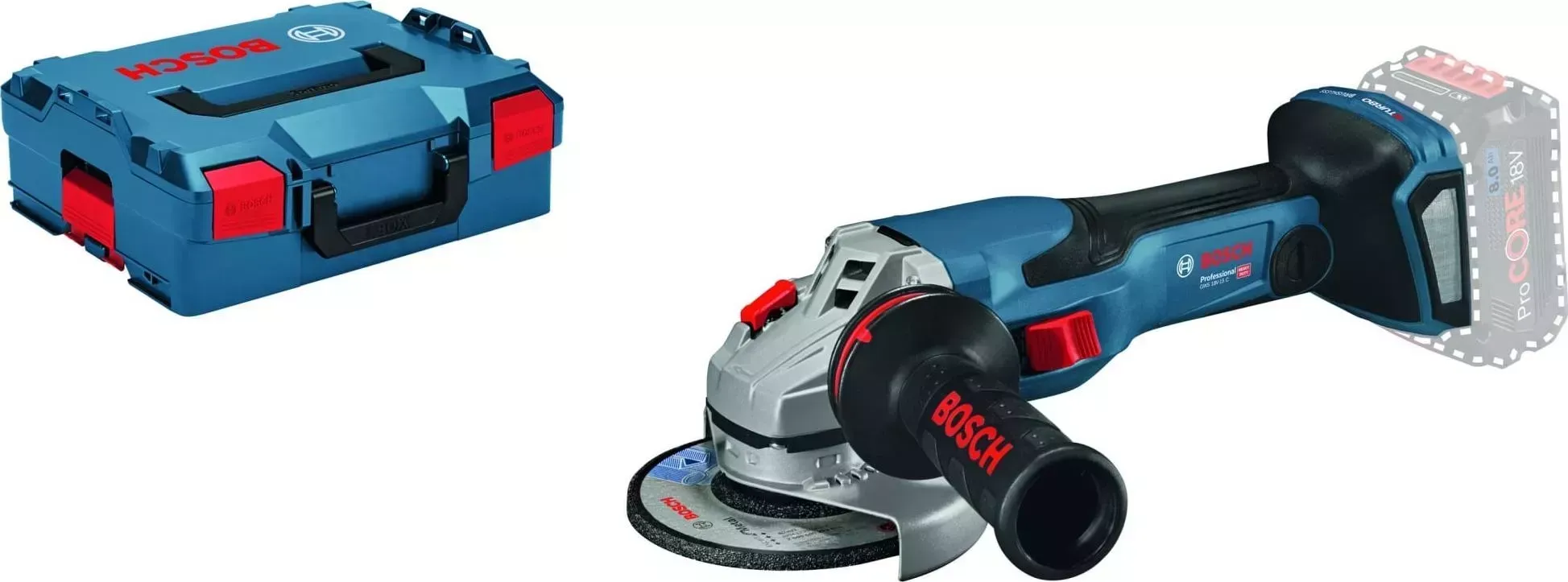 Шлифмашина угловая BOSCH GWS 18V-15 C L-BOXX (06019H6000)