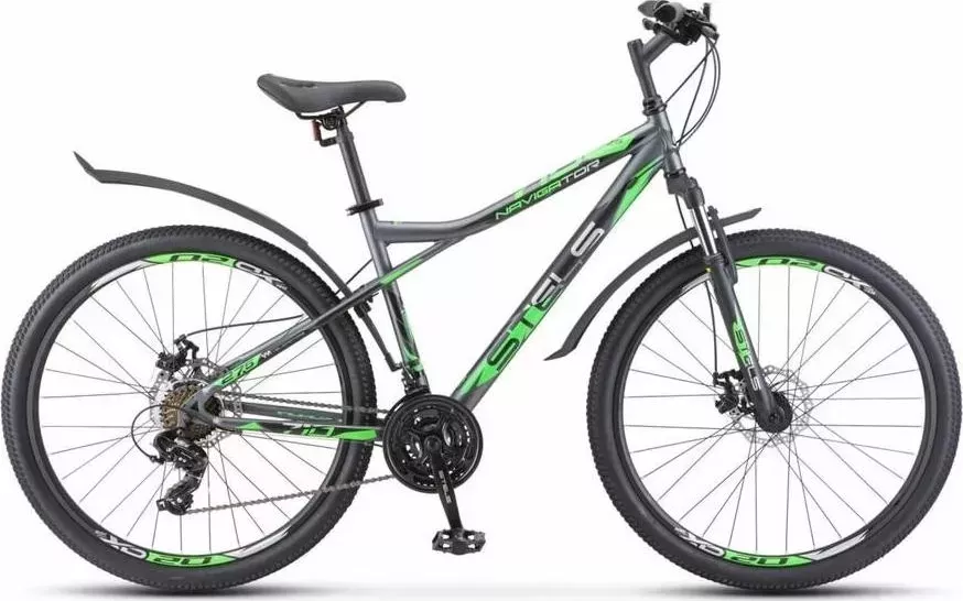 Велосипед STELS Navigator-710 MD 27.5 V020 Антрацитовый/зелёный/чёрный (LU093864*LU085137*16)