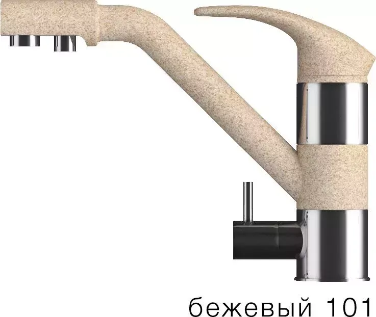 Смеситель для кухни TOLERO ДУО бежевый (101)