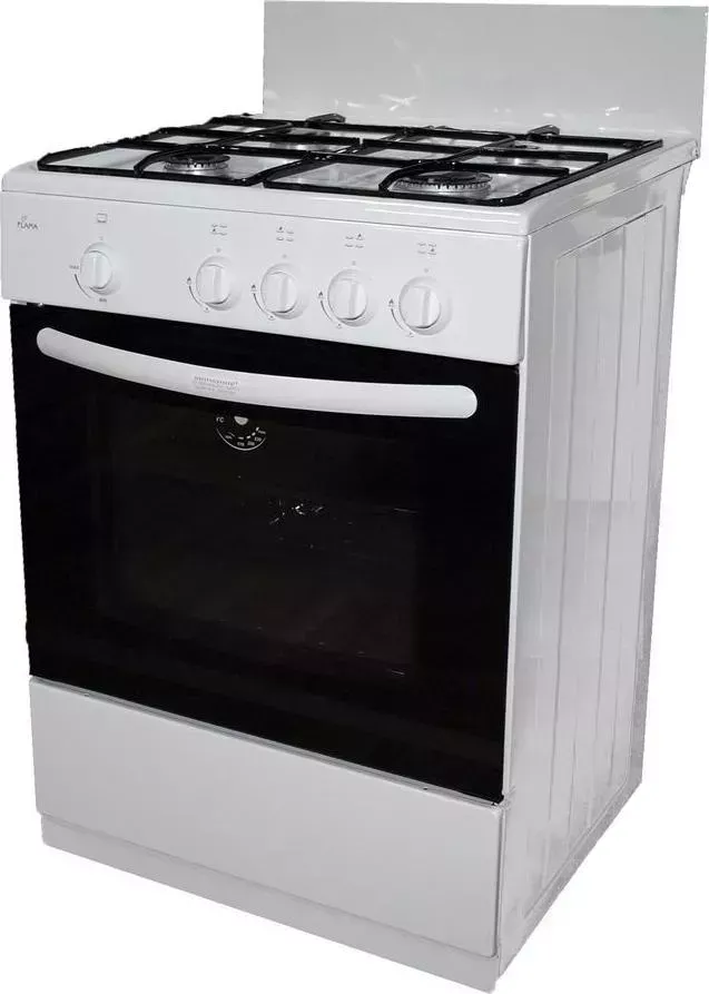 Плита газовая FLAMA HG 6401 W белый/черный (без крышки)