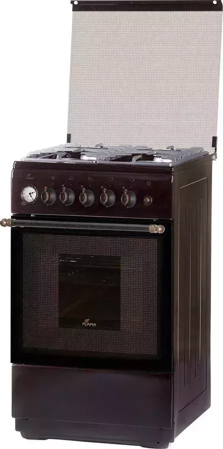 Плита газовая FLAMA BG 2421 В коричневый (стеклянная крышка)