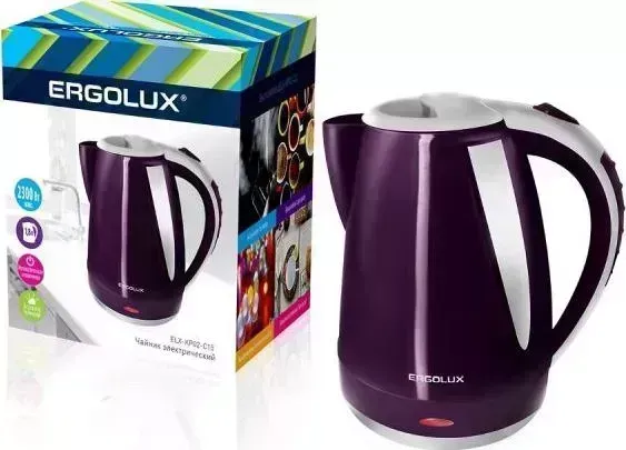Чайник электрический  Ergolux ELX-KP02-C15 фиолетово-серый