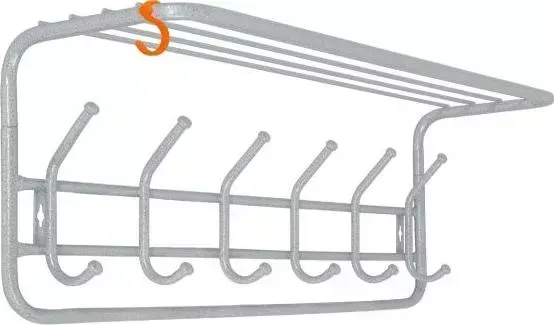 Вешалка ЗМИ 80 с полкой Белое серебро (ВСП 7)