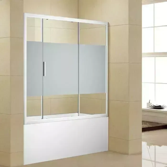 Шторка для ванны AQUANET Practic AE10-B-150H150U-CP 150x150 шелкография, хром (243611)
