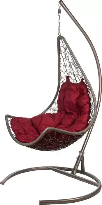 Подвесное кресло BiGarden Wind gray бордовая подушка