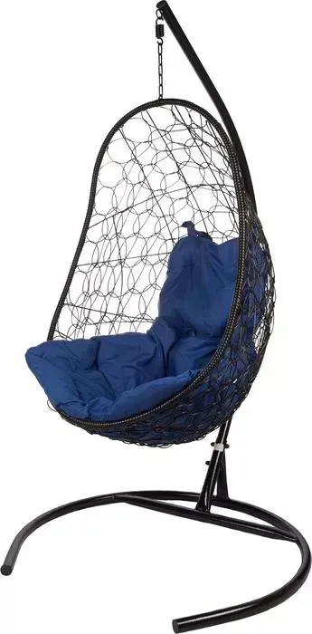 Подвесное кресло BiGarden Easy black синяя подушка
