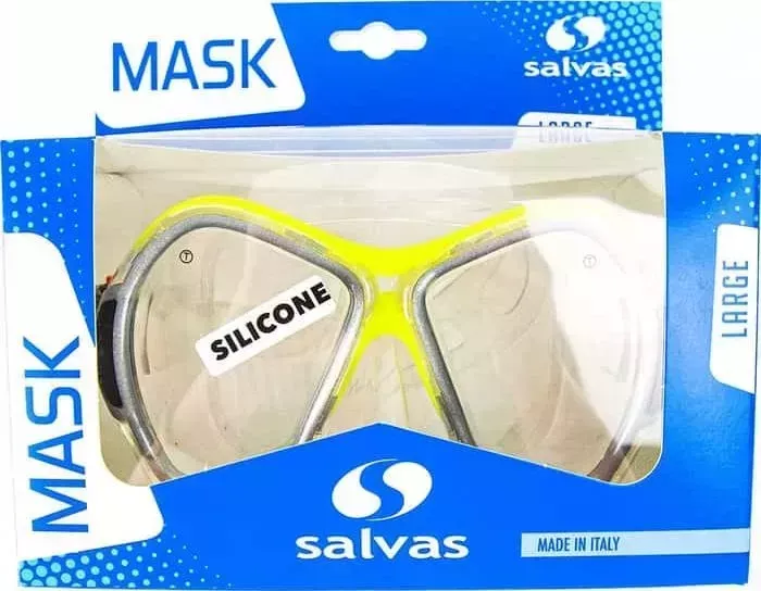 Маска для плавания Salvas Phoenix Mask, арт. CA520S2GYSTH, зак.стекло, силикон, р. Senior, сереб/жёлт