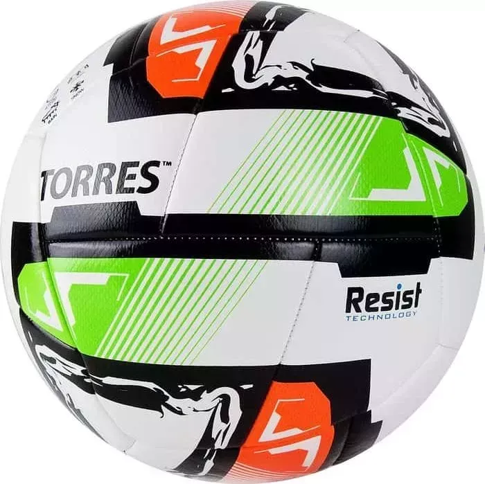 Мяч футбольный TORRES Resist арт. F321045, р.5, белый-мультиколор