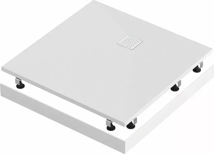 Душевой поддон Good Door Essentia 90х90 с каркасом и экраном, белый