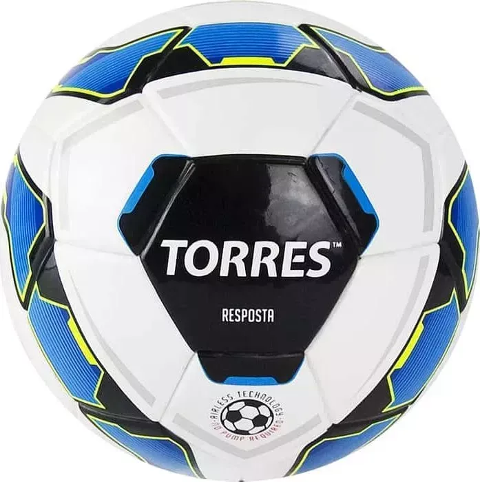 Мяч футбольный TORRES сувенирный Resposta Mini арт. FV321051, д.16 см, ТПУ, термосш, Airless, бело-сине-черный